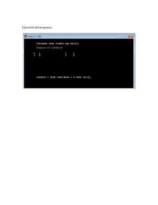 Ejecución del programa.
 