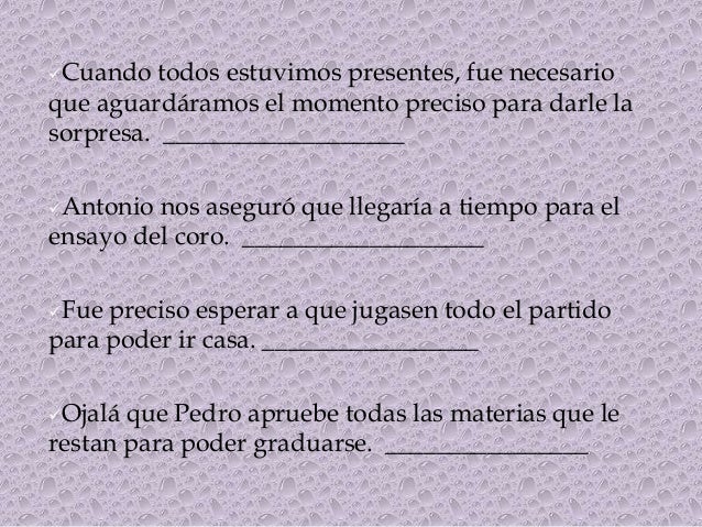 Ejercicios de modos verbales