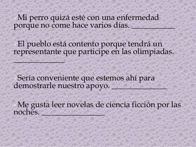 Ejercicios de modos verbales
