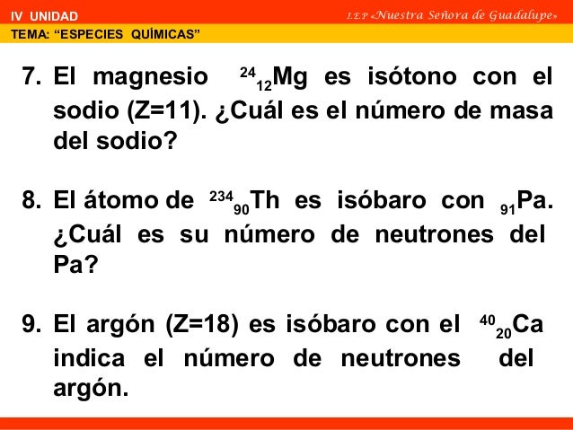 Ejercicios de núclidos