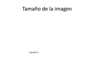 Tamaño de la imagen




  Lección 2
 