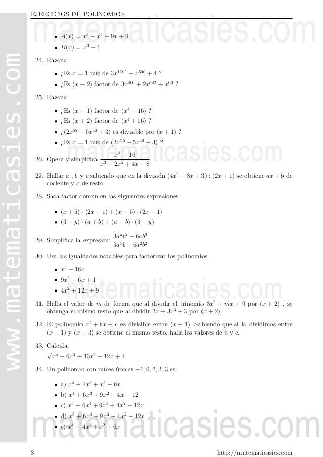 x2-6x+9/x2-9 de polinomios Ejercicios