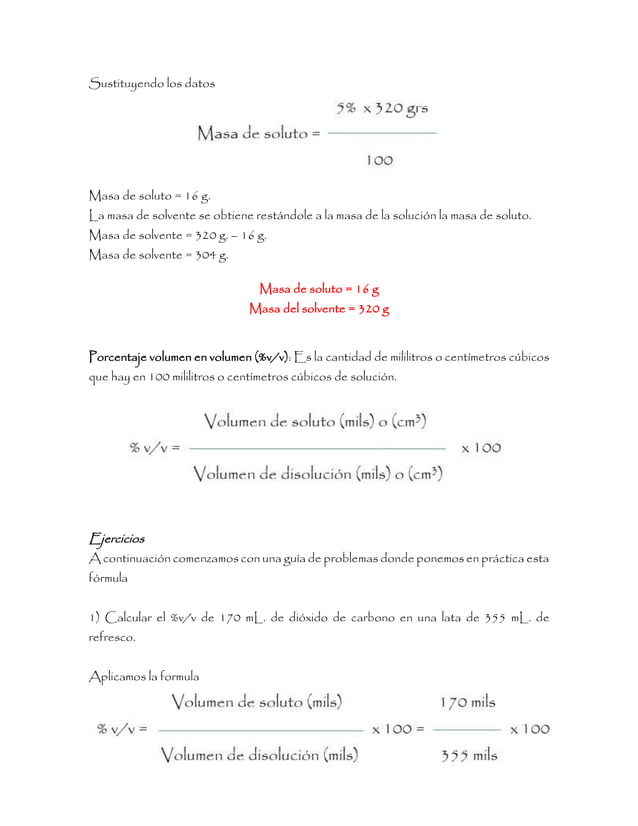 EJERCICIOS DE PORCENTAJE EN MASA Y PORCENTAJE VOLUMEN.pdf