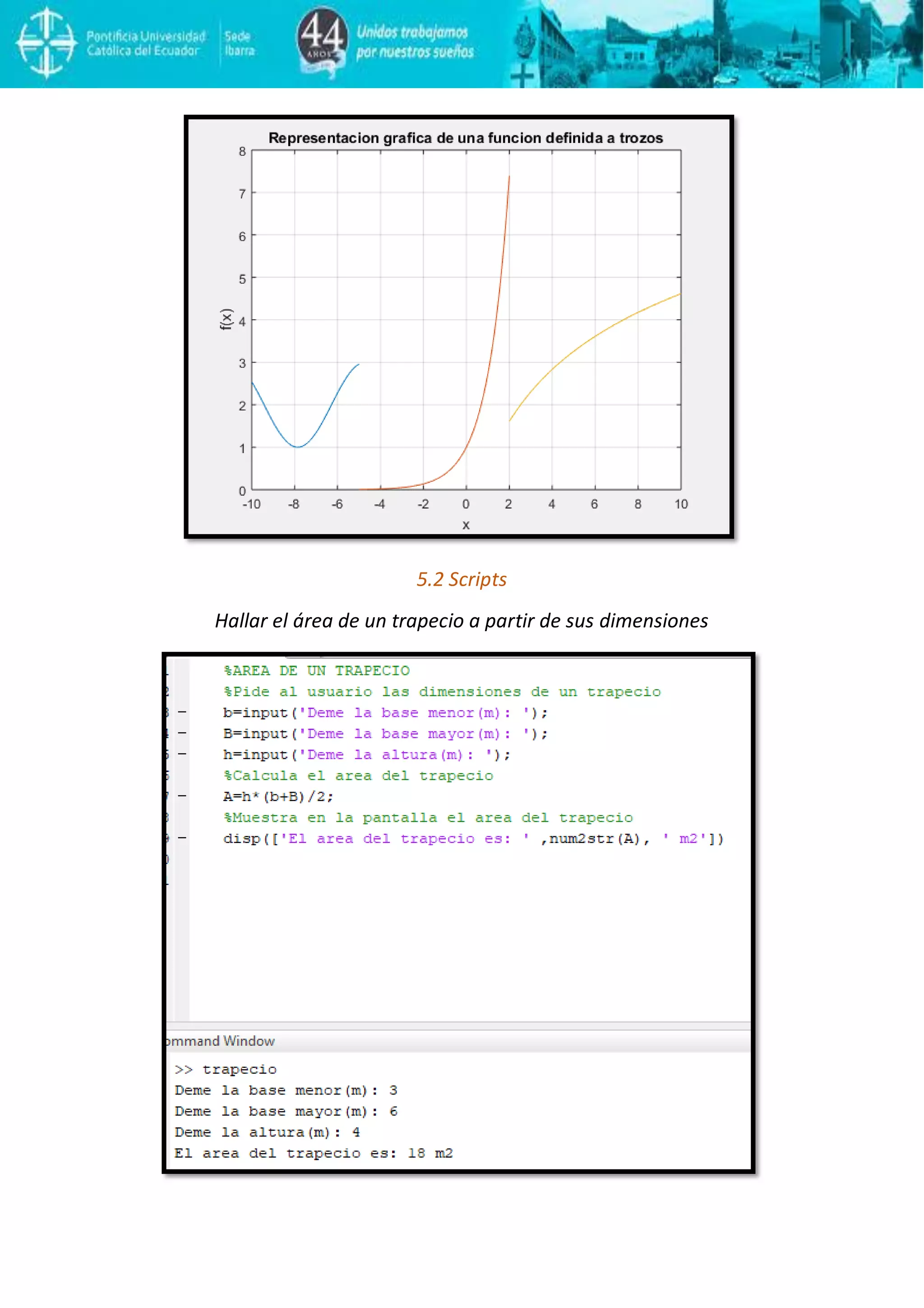 5.2 Scripts
Hallar el área de un trapecio a partir de sus dimensiones