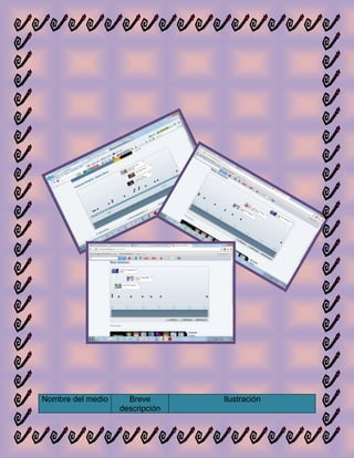 Nombre del medio     Breve       Ilustración
                   descripción
 