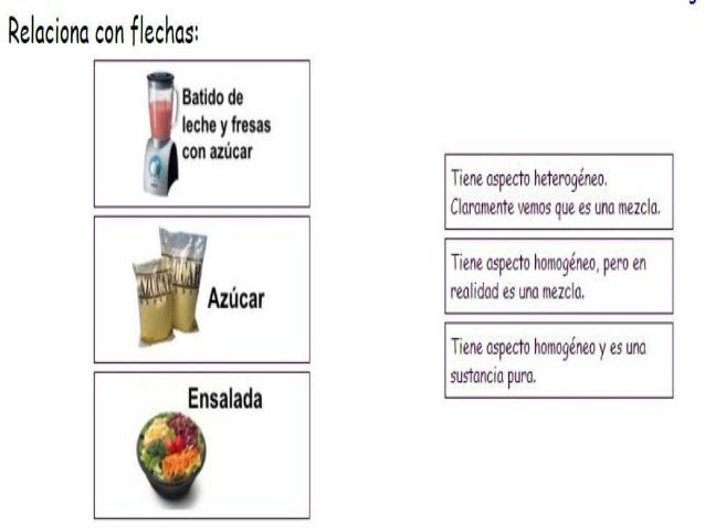 Ejercicios de separación de mezclas y clasificación