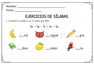 Ejercicios de Sílabas en Español para Aprendizaje Básico | PDF