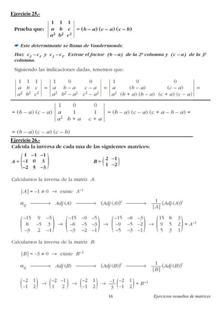 Ejercicios resueltos de matrices16
Ejercicio 25.-
Ejercicio 26.-
 