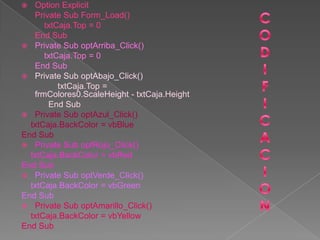 Ejercicios de visual | PPT