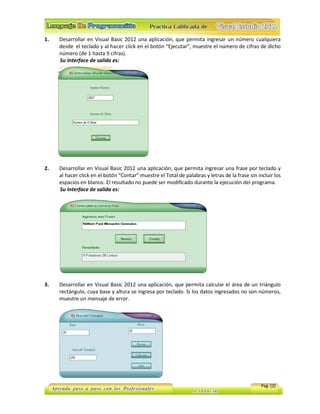 Ejercicios de visual basic 2012 | PDF