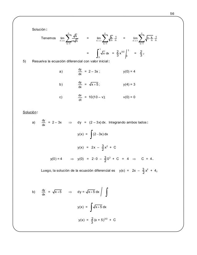 Ejercicios En Integral
