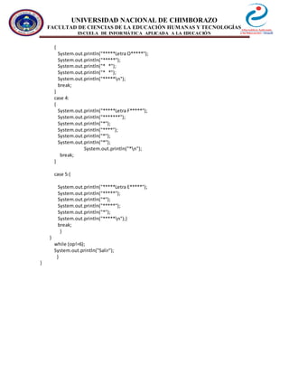 Ejercicios en java | DOCX