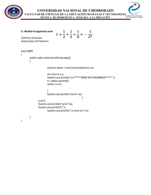 Ejercicios En Java Docx