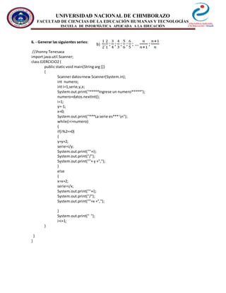 Ejercicios en java | DOCX