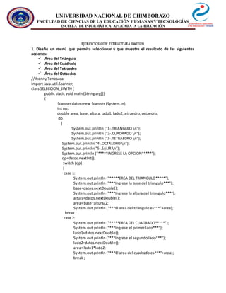 Ejercicios en java | DOCX