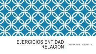 EJERCICIOS ENTIDAD
RELACION
Alexis Garcia 1315210113
 