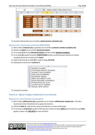 Ejercicios Excel 2010