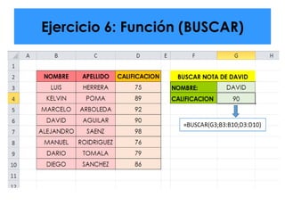 Ejercicio 6: Función (BUSCAR)
