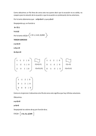 Me To Do Gauss Ejercicios metodo gauss jordan | DOCX