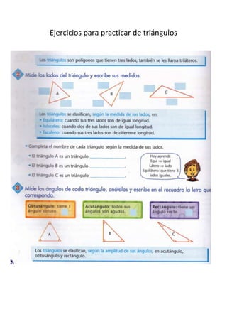 Ejercicios para practicar de triángulos
 
