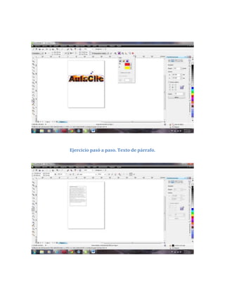 Ejercicio pasó a paso. Texto de párrafo.