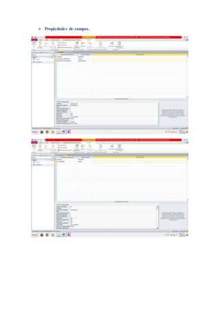  Propiedades de campos.
 