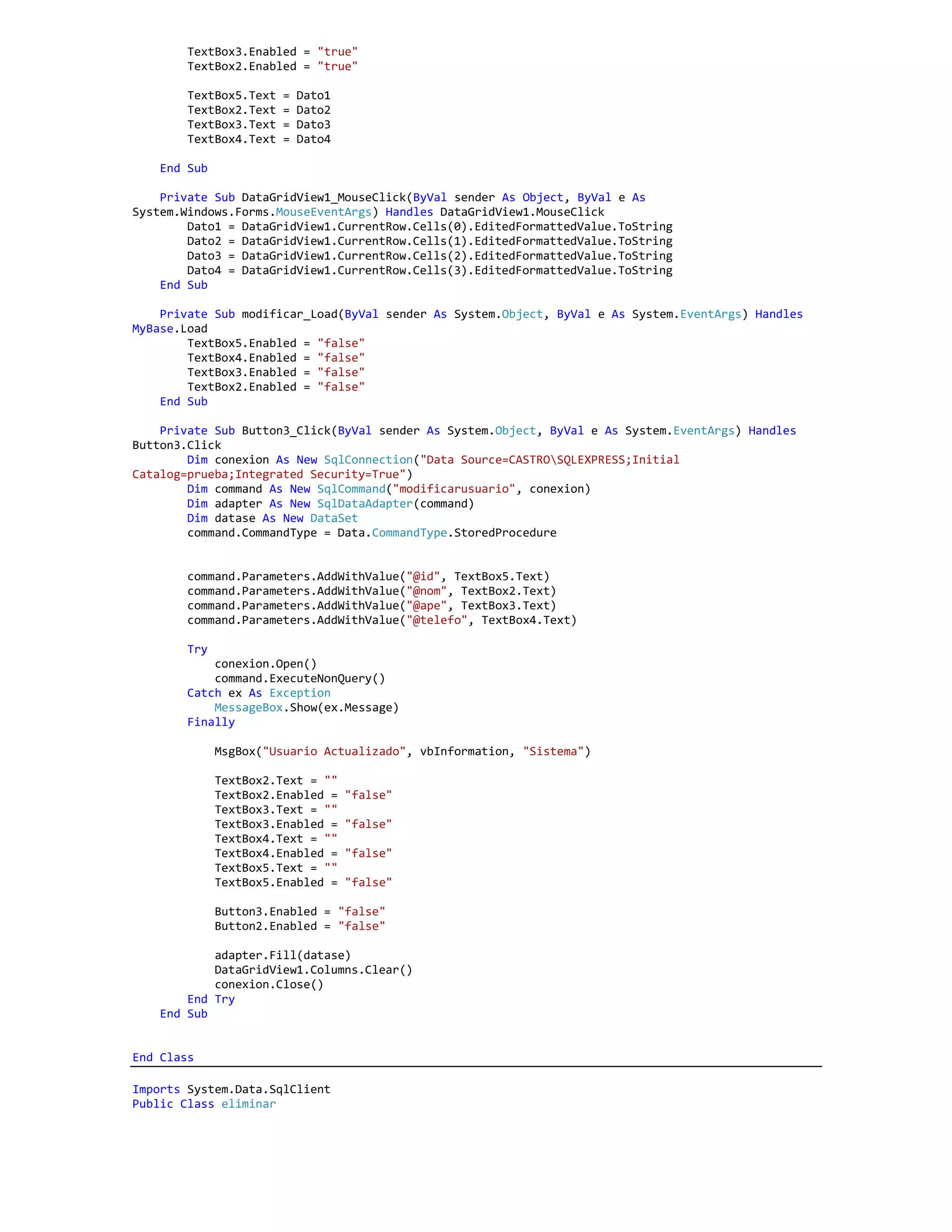 Ejercicio sql server vs visual .net