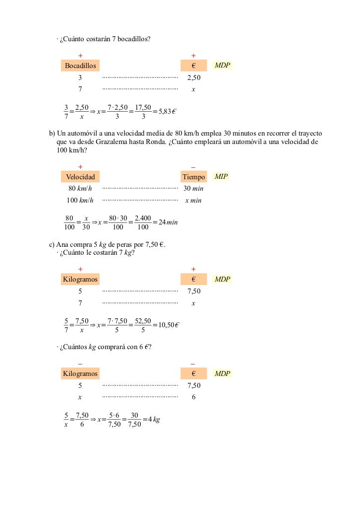 Ejercicios Resueltos Proporcionalidad 1