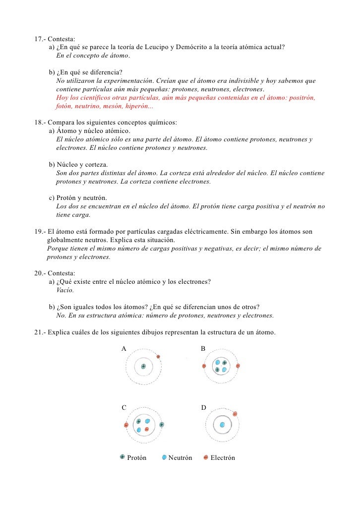 Ejercicios resueltos: ÁTOMOS