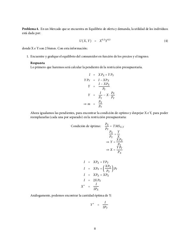 Teoria del consumidor ejercicios resueltos