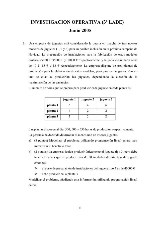 Ejercicios resueltos de investigacion de operaciones PDF Ejercicios resueltos de investigacion de operaciones PDF
