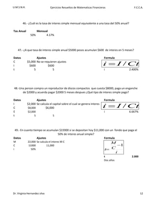 Ejercicios resueltos de matematicas financieras hernandez silva | PDF