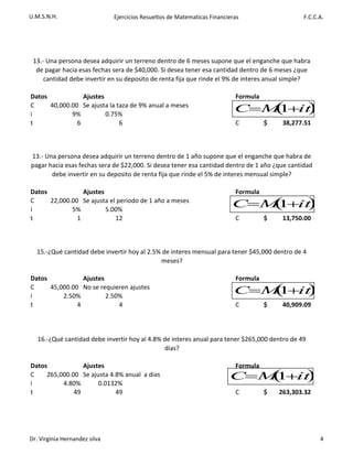 Ejercicios resueltos de matematicas financieras hernandez silva | PDF