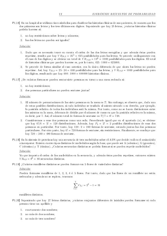 Ejercicios Resueltos De Probabilidad