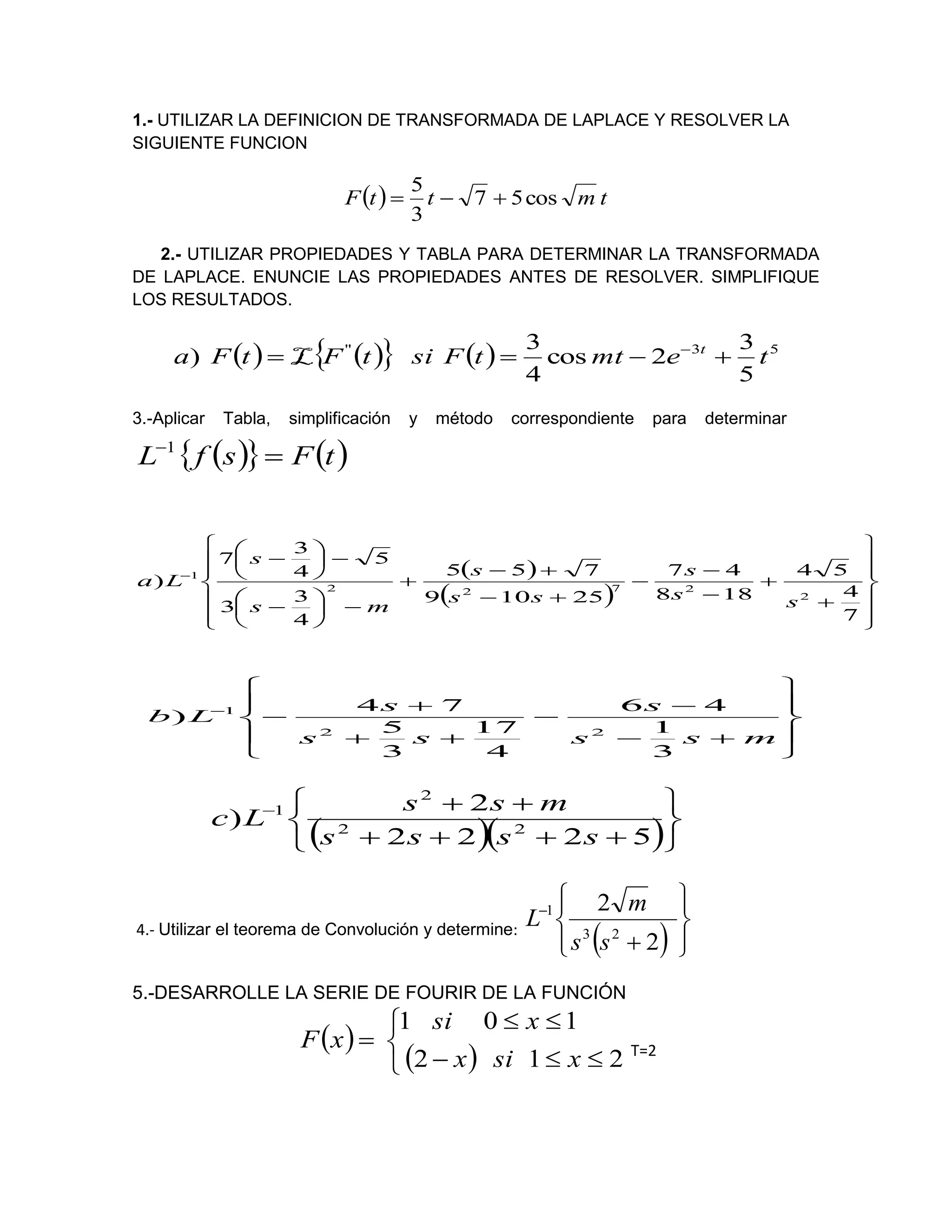 Ejercicios resueltos de transformada de laplace | PDF | Physics | Science