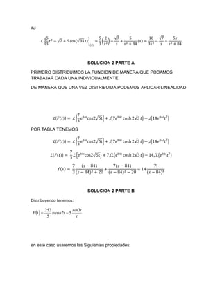 Ejercicios resueltos de transformada de laplace | PDF