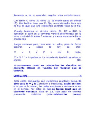 Ejercicios resueltos en corriente alterna