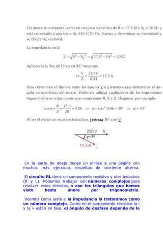 Ejercicios resueltos en corriente alterna