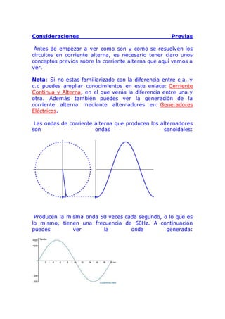 Ejercicios resueltos en corriente alterna