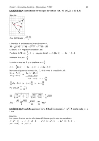 Tema 8 – Geometría Analítica – Matemáticas 4º ESO                                                               11
EJERCIC...