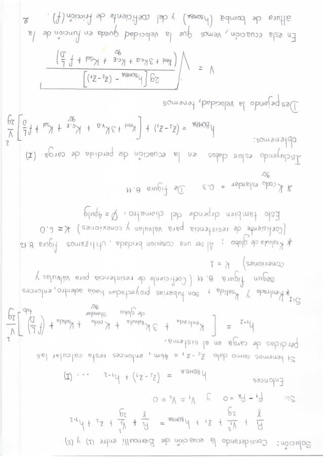 Ejercicios Resuletos Perdidas De Carga Bombas 1