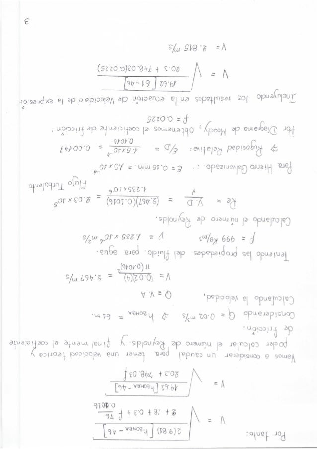 Ejercicios Resuletos Perdidas De Carga Bombas 1