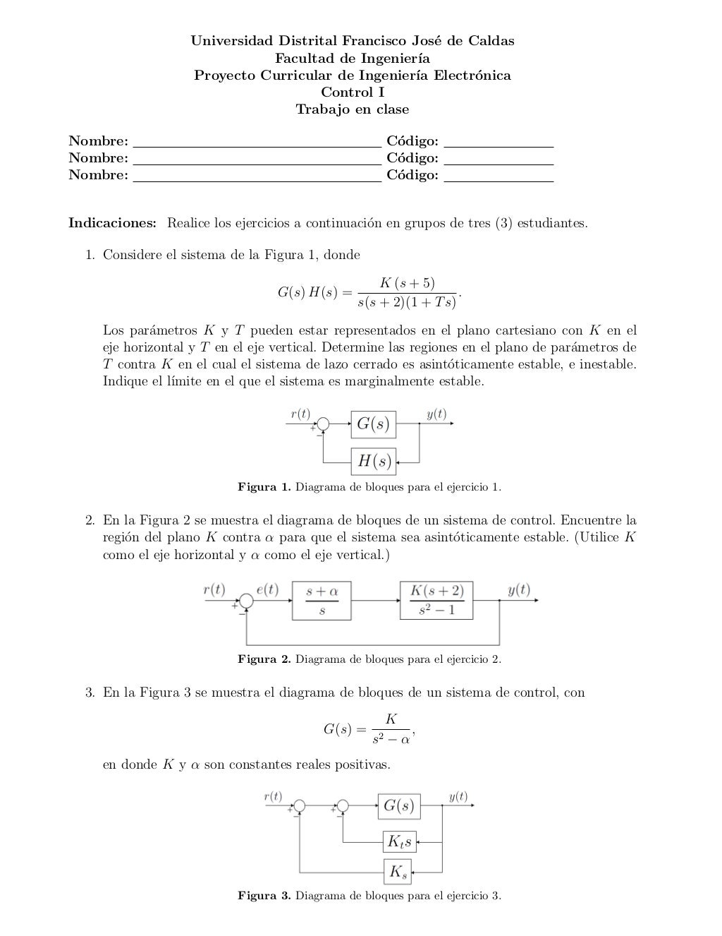 Ejercicios criterio de estabilidad de routh hurwitz