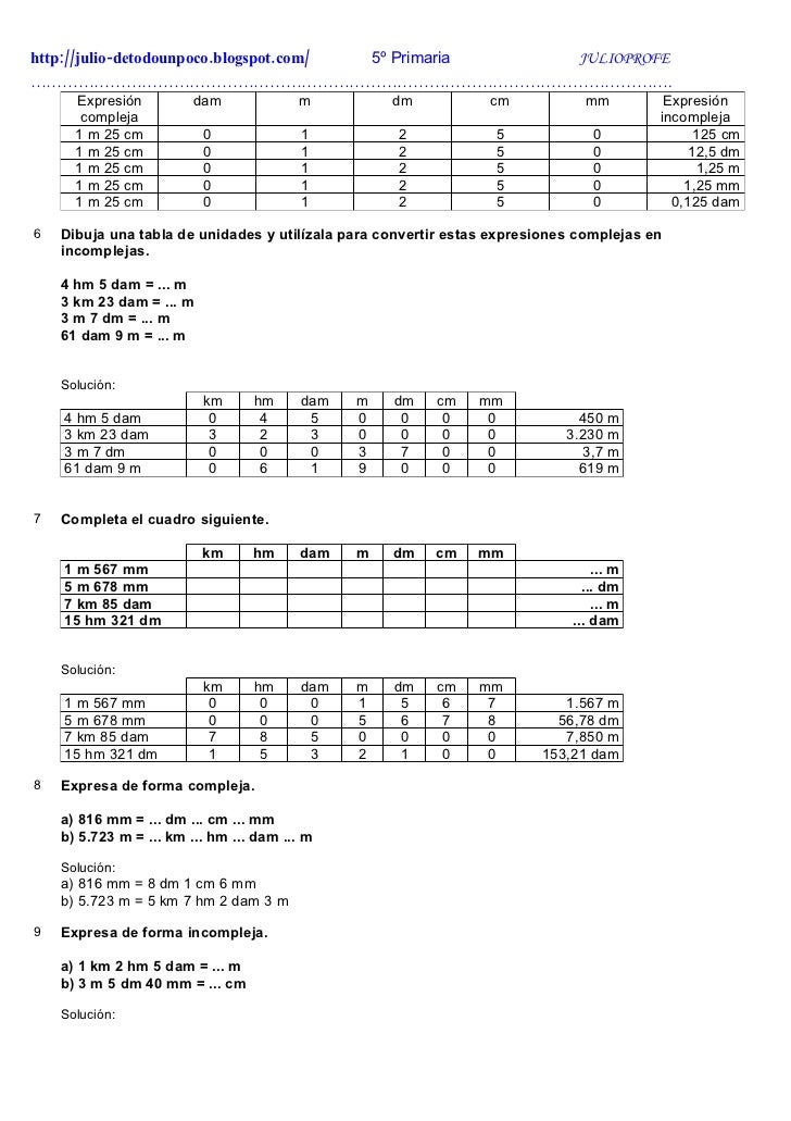 Ejercicios Soluciones De Longitud