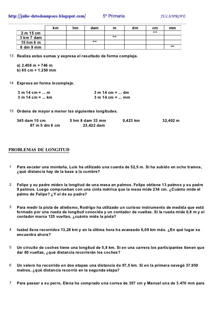 Ejercicios Soluciones De Longitud