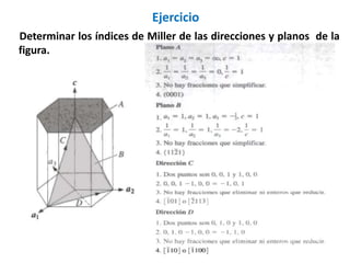 El aluminio presenta una estructura FCC y tiene un constante
reticular a = 0.4049nm.
Calcular los siguientes espacios interplanares:
a) d110, b) d111, c) d220.
9
2013-2014
 