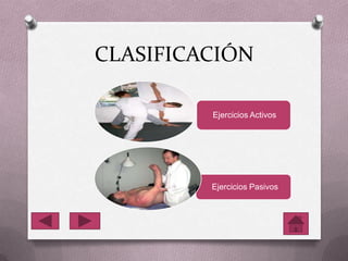 CLASIFICACIÓN
Ejercicios Pasivos
Ejercicios Activos
 