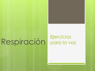 Ejercicios
para la vozRespiración
 