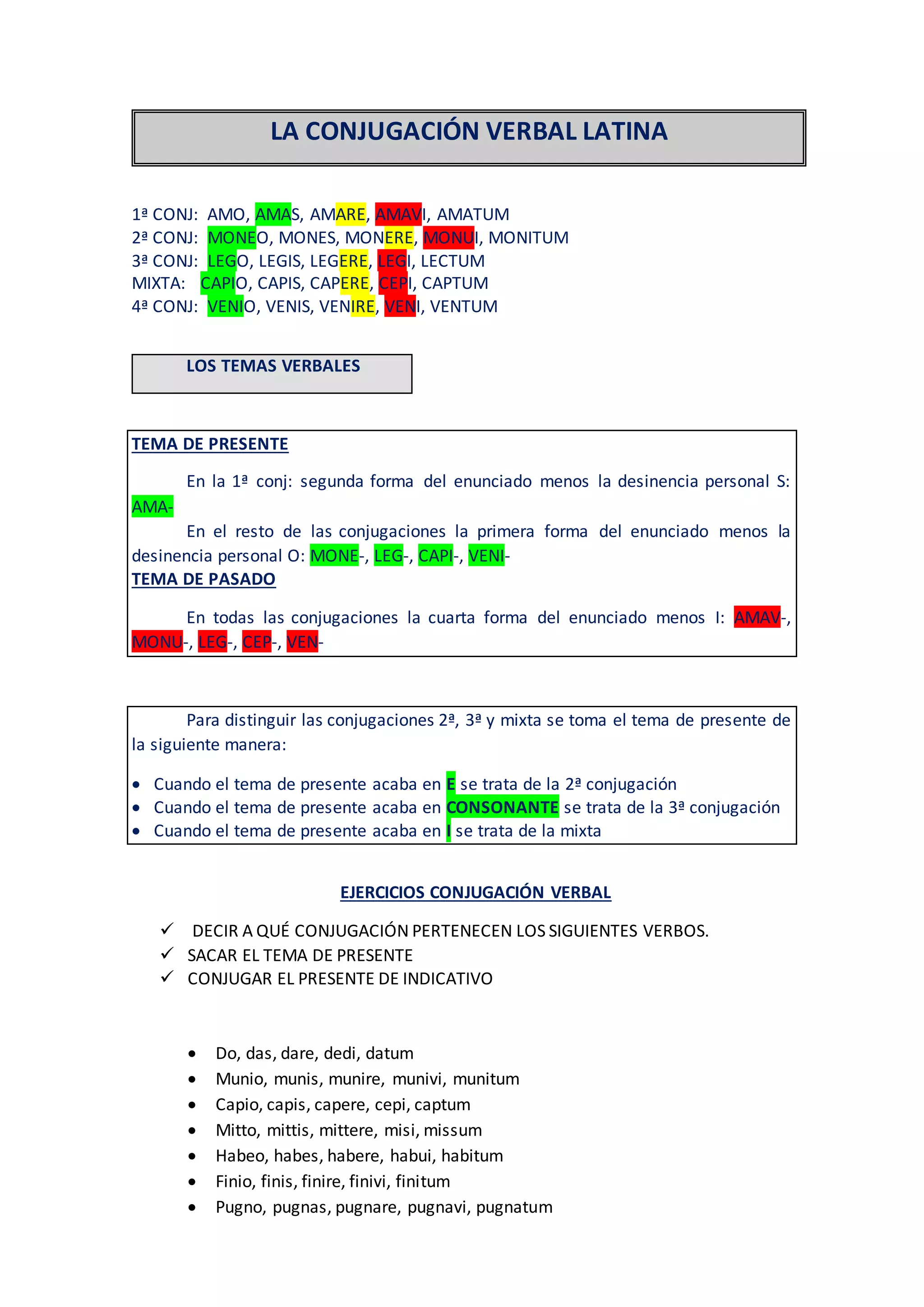 Ejercicios verbos 23 1-20 | DOCX
