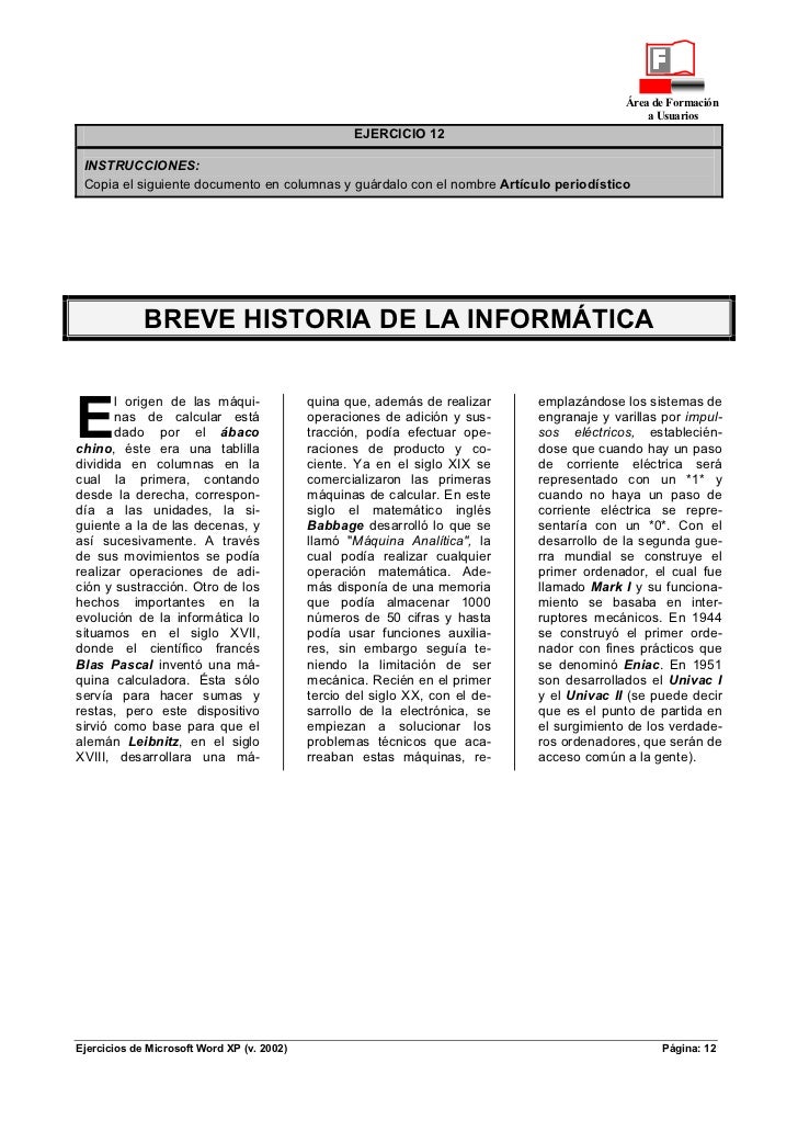 Ejercicios Word